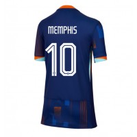 Fotballdrakt Dame Nederland Memphis Depay #10 Bortedrakt EM 2024 Kortermet